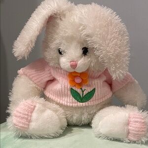 Adorable Pink and White Plush Bunny
